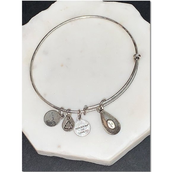 Alex and Ani Swarovski Blue Zircon Teardrop Bangle Bracelet Birth Month December - Picture 5 of 5